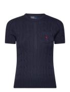 60/2X12 Pima Cotton-Ssl-Plo Tops Knitwear Jumpers Navy Polo Ralph Laur...