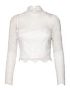 Josie Turtleneck Lace Bridal Top Tops Blouses Long-sleeved White Malin...
