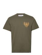 Chad T-Shirt Tops T-shirts Short-sleeved Khaki Green Les Deux