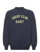 Yacht C-Neck Raglan Tops Sweat-shirts & Hoodies Sweat-shirts Navy GANT