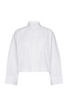 Slfastha Ls Cropped Boxy Shirt B Tops Shirts Long-sleeved White Select...