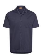 Mmgmarco Cuban Ss Shirt Tops Shirts Short-sleeved Blue Mos Mosh Galler...