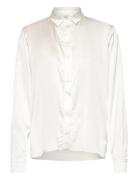 Aly Satin Shirt Tops Shirts Long-sleeved White Ahlvar Gallery
