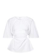 Jara Top Tops Blouses Short-sleeved White Stylein