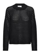Crome Knit Top Tops Knitwear Jumpers Black NORR