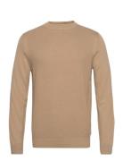 Structured Crewneck Knit Tops Knitwear Round Necks Beige Tom Tailor