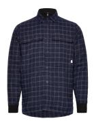 Ramon Flannel Check 07 Quilted Overshirt Tops Overshirts Navy Kronstad...