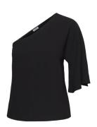 Sue Shoulder Top Tops T-shirts & Tops Short-sleeved Black Marville Roa...