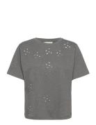 Cmmuse-Embellished-Tee Tops T-shirts & Tops Short-sleeved Grey Copenha...