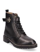 Pollen Shoes Boots Ankle Boots Laced Boots Black Dune London