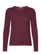 Nuvilla Ls Top Tops Shirts Long-sleeved Burgundy Nümph