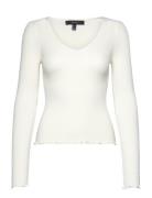 Vmevie Ls V-Neck Pullover Ga Noos Tops Knitwear Jumpers White Vero Mod...