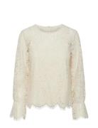 Yasperla Ls Lace Top S. Noos Tops Blouses Long-sleeved Cream YAS
