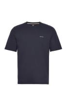 Waffle T-Shirt Tops T-shirts Short-sleeved Blue BOSS