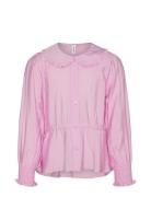Vmjosie Ls Peplum Shirt Wvn Girl Tops Shirts Long-sleeved Shirts Pink ...