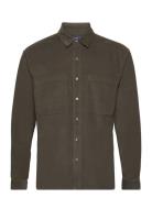 Anf Mens Wovens Tops Shirts Casual Khaki Green Abercrombie & Fitch