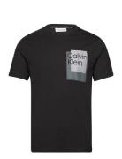 Overlay Box Logo T-Shirt Tops T-shirts Short-sleeved Black Calvin Klei...