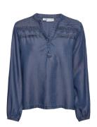 Pzgaja Blouse Tops Blouses Long-sleeved Blue Pulz Jeans