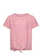 Kogpalma Knot S/S Top Ptm Tops T-shirts Short-sleeved Pink Kids Only