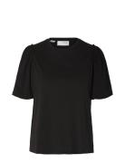Slfpenelope 2/4 Ruffle Tee Tops T-shirts & Tops Short-sleeved Black Se...