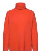 Edina Tops Knitwear Turtleneck Orange Reiss