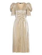 Small Plisse Slit Dress Designers Knee-length & Midi Gold ROTATE Birge...