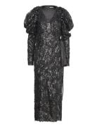 Sequins Midi Wrap Dress Designers Knee-length & Midi Black ROTATE Birg...