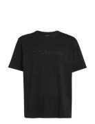 S/S Crew Neck Tops T-shirts Short-sleeved Black Calvin Klein