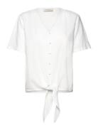 Fqlava-Blouse Tops Blouses Short-sleeved White FREE/QUENT