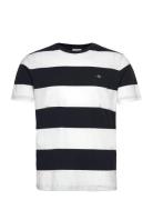 Bar Stripe Ss T-Shirt Tops T-shirts Short-sleeved White GANT