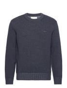 Plated Two T D Cotton C-Neck Tops Knitwear Round Necks Navy GANT