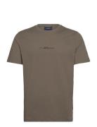 Logo Tee S/S Tops T-shirts Short-sleeved Brown Lindbergh