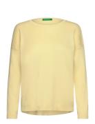 Sweater L/S Tops Knitwear Jumpers Yellow United Colors Of Benetton