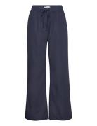 Brenda Solid Pants Bottoms Trousers Wide Leg Navy A-View