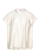 Swblonde Sh 1 Tops Blouses Short-sleeved Cream Simple Wish