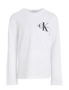 Chest Monogram Ls Top Tops T-shirts Long-sleeved T-shirts White Calvin...