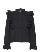 Yasmanva Ls Shirt S. Tops Blouses Long-sleeved Black YAS