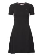 Co Jersey Stitch F&F Dress Polvipituinen Mekko Black Tommy Hilfiger