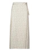 Salma Viscose Wrap Skirt Polvipituinen Hame Cream Bubbleroom