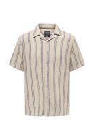 Onstrev Life Reg Stripe Ss Shirt Noos Tops Shirts Short-sleeved Beige ...