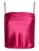 Satin Singlet Tops T-shirts & Tops Sleeveless Pink Gina Tricot
