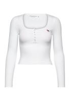 Anf Womens Knits Tops T-shirts & Tops Long-sleeved White Abercrombie &...