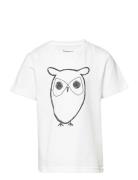Big Owl T-Shirt - Gots/Vegan Tops T-shirts Short-sleeved White Knowled...