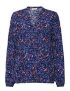Fqwillis-Blouse Tops Blouses Long-sleeved Blue FREE/QUENT