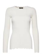 Organic T-Shirt W/ Lace Tops T-shirts & Tops Long-sleeved White Rosemu...