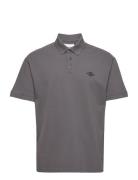 Polo Shirt Short Sleeve Tops Polos Short-sleeved Grey HAN Kjøbenhavn