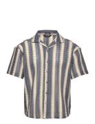 Onsdani Crochet Ss Shirt Fw Tops Shirts Short-sleeved Blue ONLY & SONS