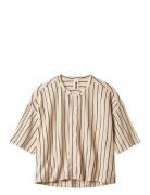 Naram Over D Shirt Tops Shirts Short-sleeved Cream Bongusta