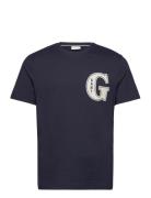 G Graphic T-Shirt Tops T-shirts Short-sleeved Blue GANT