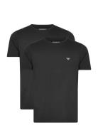 Men's Knit 2Pack T-Shirt Tops T-shirts Short-sleeved Black Emporio Arm...